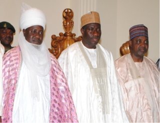 File Photo: President Jonathan, Vice president Namadi Sambo and Emir of Bauchi