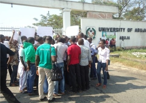 File photo: University of Abuja Students demontrating